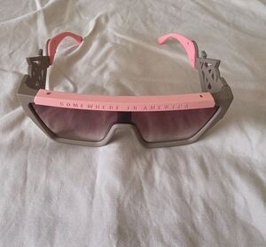Pink & Gray Shield Sunglasses
